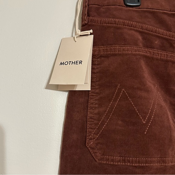 MOTHER NWT The Cord Patch Pocket Roller Brown Corduroy Flare Pants - Picture 4 of 9